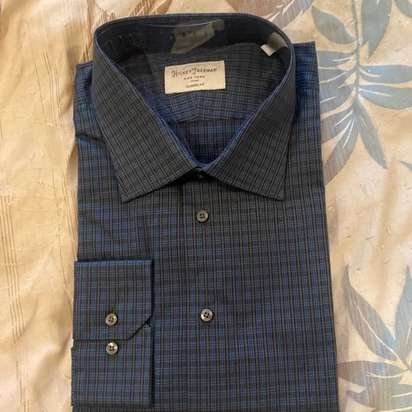 hickey freeman dress shirts Hickey Freeman Modern Fit Spread Collar Dress Shirt, Size 15.5 x 32/33 -  Light Beige Solid (1 each) Delivery or Pickup Near Me